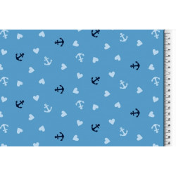 Jersey - Anker Herzen blau